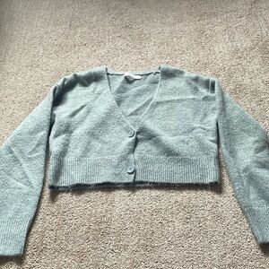 oak + fort cropped button up sweater